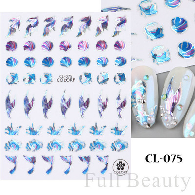 3D naljepnice za nokte Rep sirene Leptir Ljepljive naljepnice Antikviteti Dizajn bambusa Dekoracija Klizač Pribor za manikuru PPSTZ-CS260