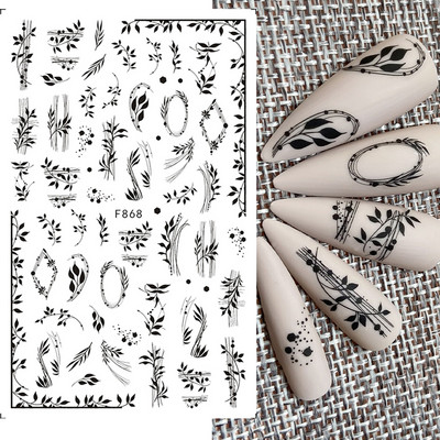 3D naljepnice za nokte Rep sirene Leptir Ljepljive naljepnice Antikviteti Dizajn bambusa Dekoracija Klizač Pribor za manikuru PPSTZ-CS260