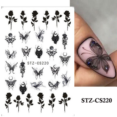 3D naljepnice za nokte Rep sirene Leptir Ljepljive naljepnice Antikviteti Dizajn bambusa Dekoracija Klizač Pribor za manikuru PPSTZ-CS260