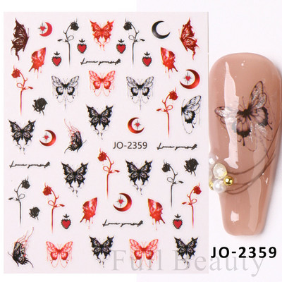 3D naljepnice za nokte Rep sirene Leptir Ljepljive naljepnice Antikviteti Dizajn bambusa Dekoracija Klizač Pribor za manikuru PPSTZ-CS260