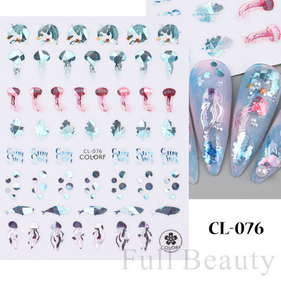 3D naljepnice za nokte Rep sirene Leptir Ljepljive naljepnice Antikviteti Dizajn bambusa Dekoracija Klizač Pribor za manikuru PPSTZ-CS260