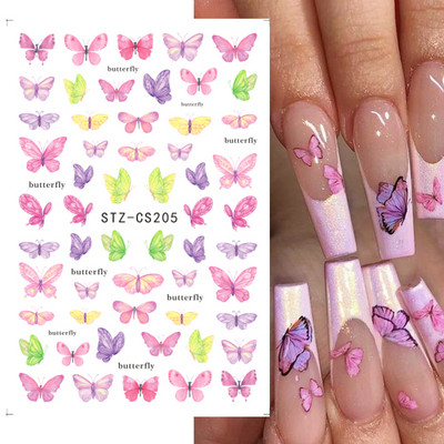 3D naljepnice za nokte Rep sirene Leptir Ljepljive naljepnice Antikviteti Dizajn bambusa Dekoracija Klizač Pribor za manikuru PPSTZ-CS260