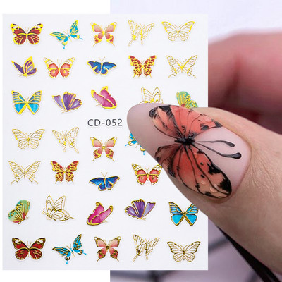3D naljepnice za nokte Rep sirene Leptir Ljepljive naljepnice Antikviteti Dizajn bambusa Dekoracija Klizač Pribor za manikuru PPSTZ-CS260