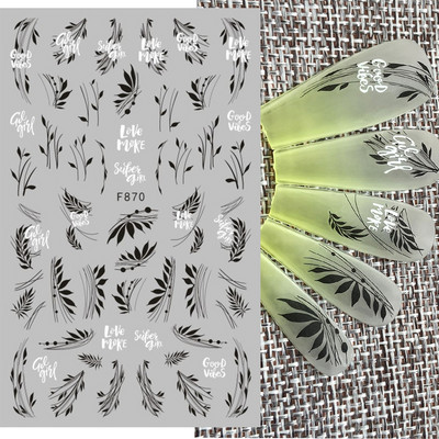 3D naljepnice za nokte Rep sirene Leptir Ljepljive naljepnice Antikviteti Dizajn bambusa Dekoracija Klizač Pribor za manikuru PPSTZ-CS260