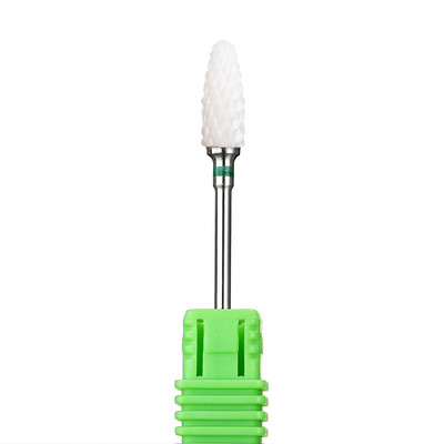 1 GAB profesionālie 3/32 collu keramikas sprauslas nagu urbji, balti uzgaļi manikīra nagu frēzēšanai Elektrisko urbjmašīnu piederumu instrumenti