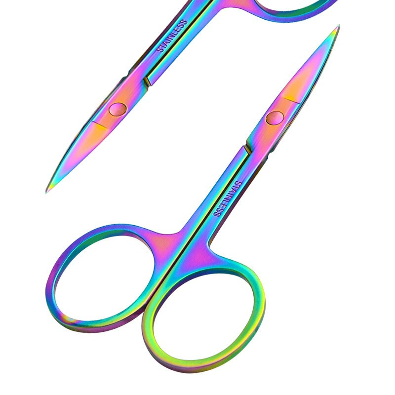 1 tk Professionaalsed Stainles Naelad Kulmud Nina Ripsmete küünenaha trimmer Epilaator Kääride maniküüri tööriist Kumerad pediküüri käärid