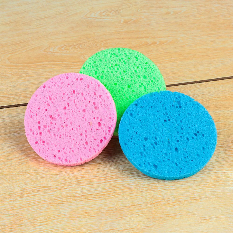 5 TK Kuum müük Puidumassist puhastuskäsn Compress Puff Pehme kaasaskantav näopesupadjapuhastuskoorija nahahooldus näopuhastusvahend