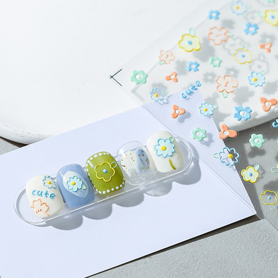 Japāņu stila mazā margrietiņa augstas kvalitātes 3D gravētas nagu uzlīmes nagu mākslas dekorācijas uzlīmes instrumenta dizains dāvana meitenei