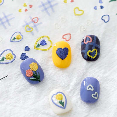 Japāņu stila mazā margrietiņa augstas kvalitātes 3D gravētas nagu uzlīmes nagu mākslas dekorācijas uzlīmes instrumenta dizains dāvana meitenei