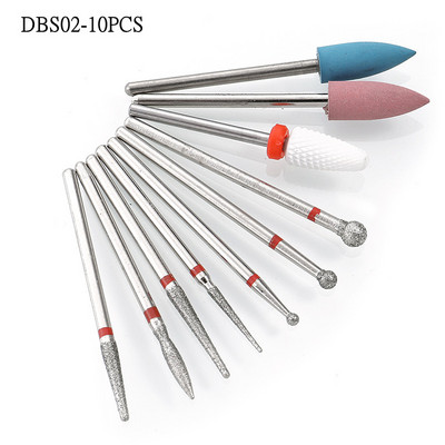 7/10 gab. Dimanta frēze manikīram nagu urbjmašīnu komplekts. Piederumu pedikīra elektriskie slīpēšanas galviņas želejas noņemšanas instrumenti