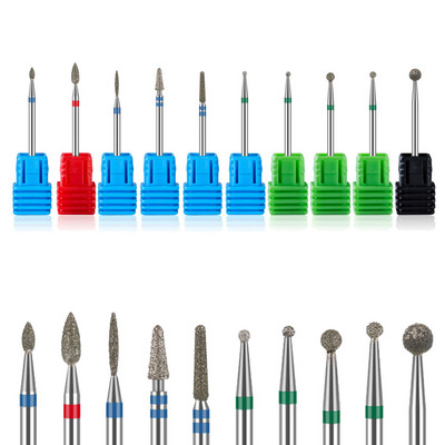 Dmoley Burghie cu diamante pentru unghii Curcubeu Rotire Freză Freză 3/32" Biți pentru manichiură Accesorii pentru găurit unghii