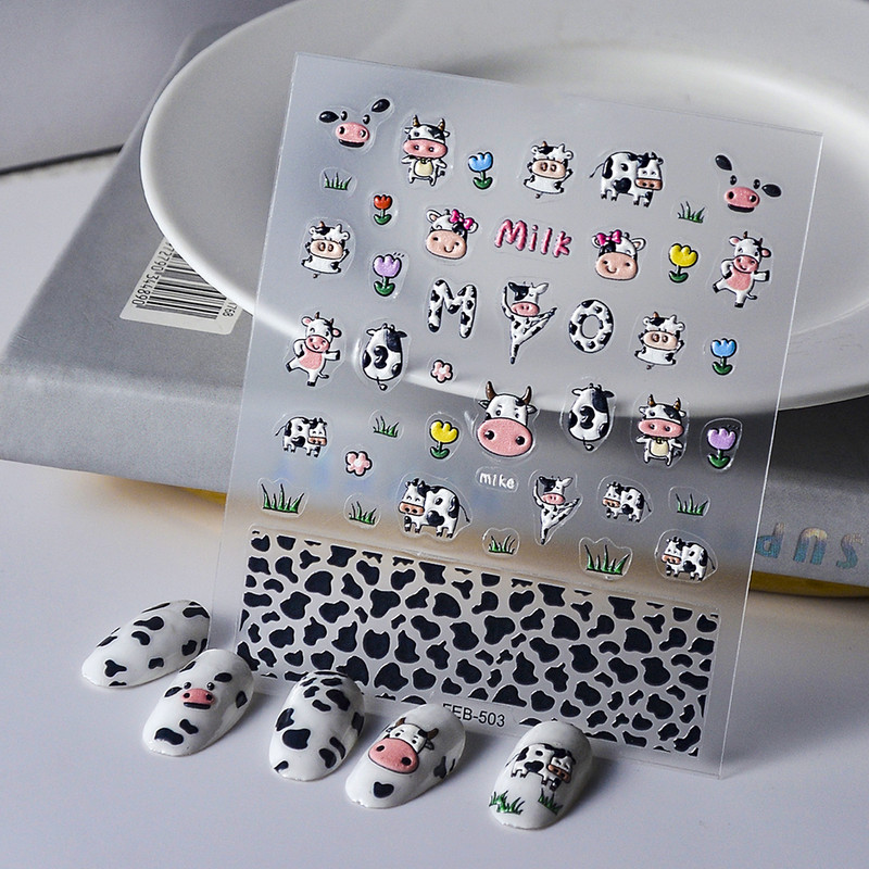 Badu.bg Крави 5D стикери за нокти Stickers Para Uñas 스티커 Дизайн на ...
