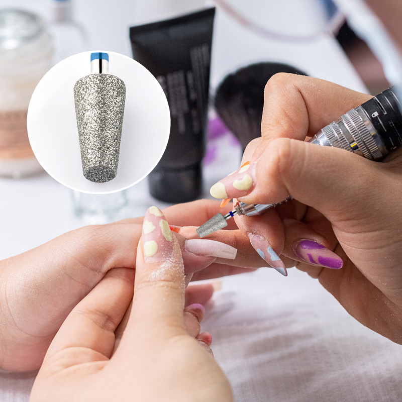 BNG Dijamantno svrdlo za nokte s dijamantnim križnim zubima Rotirajuće svrdlo za čišćenje zanoktica 3/32" svrdlo za manikuru Dodaci