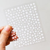 Pentapetal lillega küünekleebis Must valge karikakra lilleline küünte liugur õõnes KAHE suuruses küünekleebised HN56#