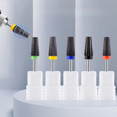 Elektriskajai urbjmašīnai 3/32" kāta frēze Ātri noņemiet akrila vai cieto gēla melnu 5 vienā keramikas nagu urbis