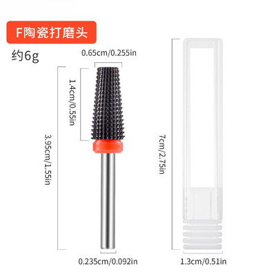 Elektriskajai urbjmašīnai 3/32" kāta frēze Ātri noņemiet akrila vai cieto gēla melnu 5 vienā keramikas nagu urbis