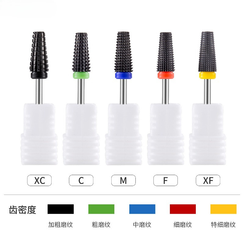 Elektriskajai urbjmašīnai 3/32" kāta frēze Ātri noņemiet akrila vai cieto gēla melnu 5 vienā keramikas nagu urbis