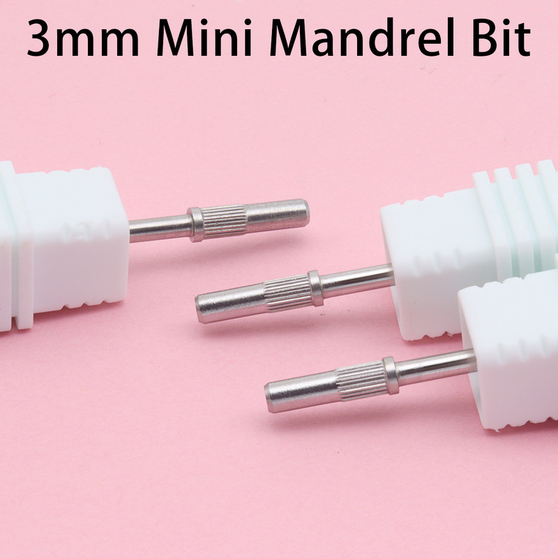 1 kom 3 mm trn za nokte Mali mini metalni trn za manikuru Držač prstena za brusni papir 3/32 Dodaci za bušilice za nokte