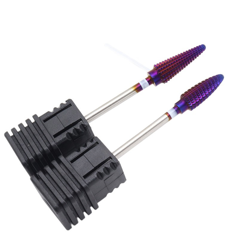 Fierbinte! Burghie pentru unghii din carbură integrală Purple Pro Pile electrice pentru mașină de găurit pentru arta unghiilor Instrumente pentru arta unghiilor pentru tăierea și lustruirea unghiilor de jos