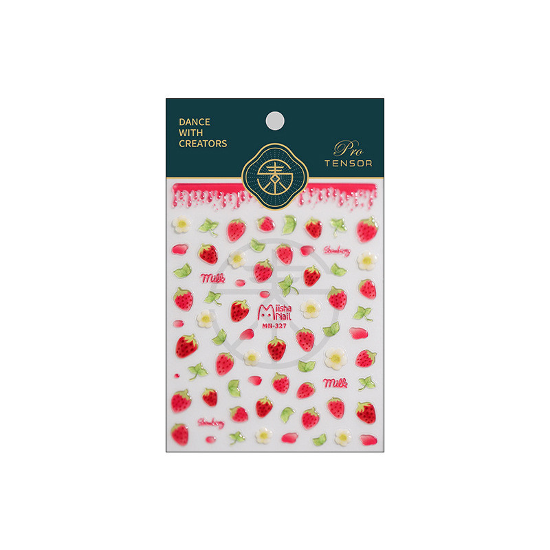 5D Reālistiska Ledus Caurspīdīga Skaista Sarkana Garšīga Želeja Zemeņu Augļi Līmējoša Nagu Māksla Uzlīmes Uzlīmes Manikīra Rotājumi