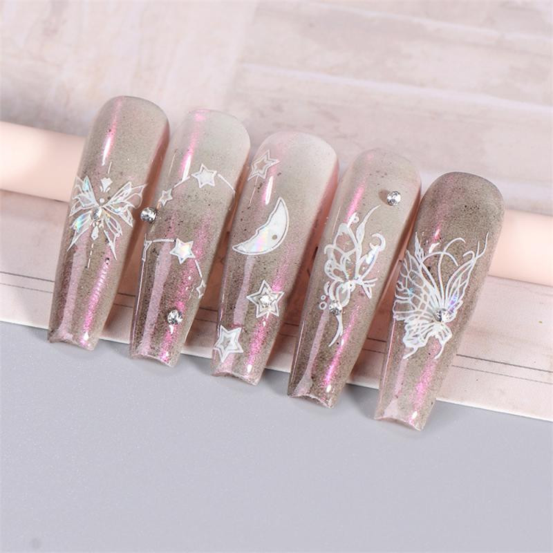 Laserska naljepnica za ukrašavanje noktiju Laserska naljepnica za nokte Ukrasi za nokte Naljepnice za nokte Jedinstveni dizajn Astral Naljepnica za nokte Leptir