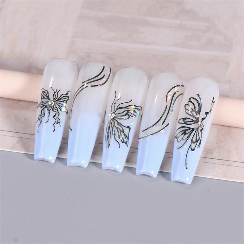 Laserska naljepnica za ukrašavanje noktiju Laserska naljepnica za nokte Ukrasi za nokte Naljepnice za nokte Jedinstveni dizajn Astral Naljepnica za nokte Leptir