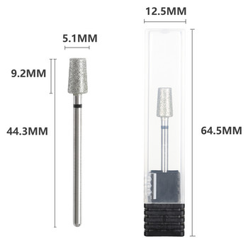 BNG 2PCS Бормашини за нокти Маникюр Бита за нокти за електрическа бормашина Диамантена фреза Маникюр Педикюр Резачка за кожички за нокти Burr