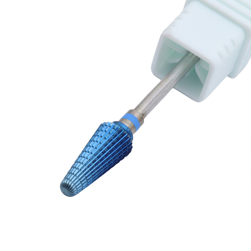 5 az 1-ben kúpos biztonsági kék keményfém körömfúró fúrók keményfém maró manikűrhöz eltávolító zselés körmök tartozékok