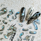 Plemeniti laserski polarizirani zeleni zmaj povoljni oblaci luksuzne 3D samoljepljive naljepnice za ukrašavanje noktiju naljepnica alata za manikuru u kineskom stilu