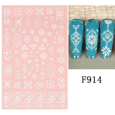 3D Snake Print Nagu uzlīmes Melnbalts Zelts Saules Mēness Rotaļveida raksts Tetovējumu uzlīmes Tauriņu nagu mākslas rotājumu uzlīmes