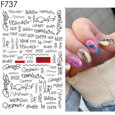 3D Snake Print Nagu uzlīmes Melnbalts Zelts Saules Mēness Rotaļveida raksts Tetovējumu uzlīmes Tauriņu nagu mākslas rotājumu uzlīmes