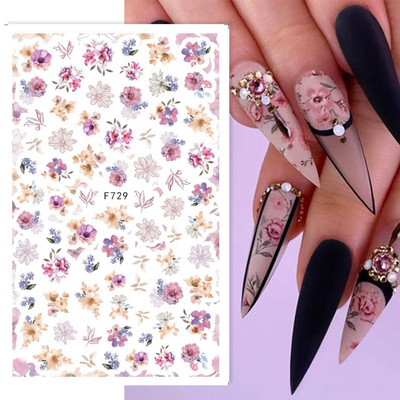 3D Snake Print Nagu uzlīmes Melnbalts Zelts Saules Mēness Rotaļveida raksts Tetovējumu uzlīmes Tauriņu nagu mākslas rotājumu uzlīmes