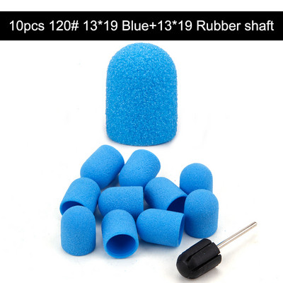 10 gab. 10*15/13*19 purpursarkani slīpēšanas uzgaļi Nagu mākslas slīpēšanas lentes, bloku vāciņi, serdeņa želejas noņemšanas līdzeklis pēdu kopšanai, kutikulas urbjmašīnas piederumi