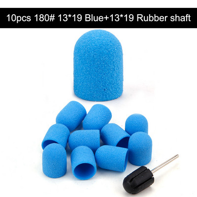 10 gab. 10*15/13*19 purpursarkani slīpēšanas uzgaļi Nagu mākslas slīpēšanas lentes, bloku vāciņi, serdeņa želejas noņemšanas līdzeklis pēdu kopšanai, kutikulas urbjmašīnas piederumi