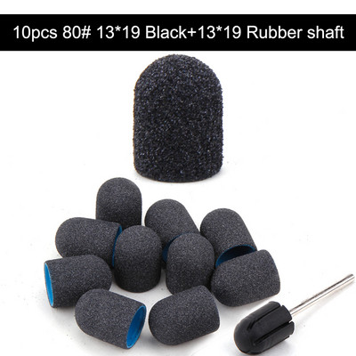 10 gab. 10*15/13*19 purpursarkani slīpēšanas uzgaļi Nagu mākslas slīpēšanas lentes, bloku vāciņi, serdeņa želejas noņemšanas līdzeklis pēdu kopšanai, kutikulas urbjmašīnas piederumi