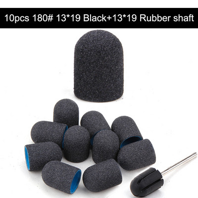 10 gab. 10*15/13*19 purpursarkani slīpēšanas uzgaļi Nagu mākslas slīpēšanas lentes, bloku vāciņi, serdeņa želejas noņemšanas līdzeklis pēdu kopšanai, kutikulas urbjmašīnas piederumi