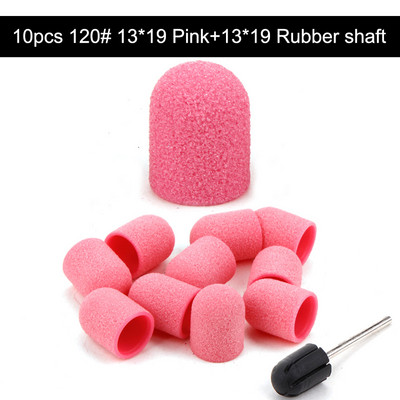 10 gab. 10*15/13*19 purpursarkani slīpēšanas uzgaļi Nagu mākslas slīpēšanas lentes, bloku vāciņi, serdeņa želejas noņemšanas līdzeklis pēdu kopšanai, kutikulas urbjmašīnas piederumi