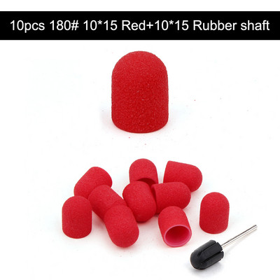 10 gab. 10*15/13*19 purpursarkani slīpēšanas uzgaļi Nagu mākslas slīpēšanas lentes, bloku vāciņi, serdeņa želejas noņemšanas līdzeklis pēdu kopšanai, kutikulas urbjmašīnas piederumi