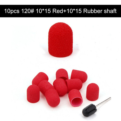 10 gab. 10*15/13*19 purpursarkani slīpēšanas uzgaļi Nagu mākslas slīpēšanas lentes, bloku vāciņi, serdeņa želejas noņemšanas līdzeklis pēdu kopšanai, kutikulas urbjmašīnas piederumi