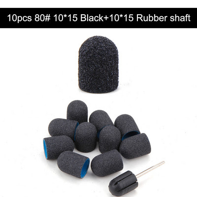 10 gab. 10*15/13*19 purpursarkani slīpēšanas uzgaļi Nagu mākslas slīpēšanas lentes, bloku vāciņi, serdeņa želejas noņemšanas līdzeklis pēdu kopšanai, kutikulas urbjmašīnas piederumi