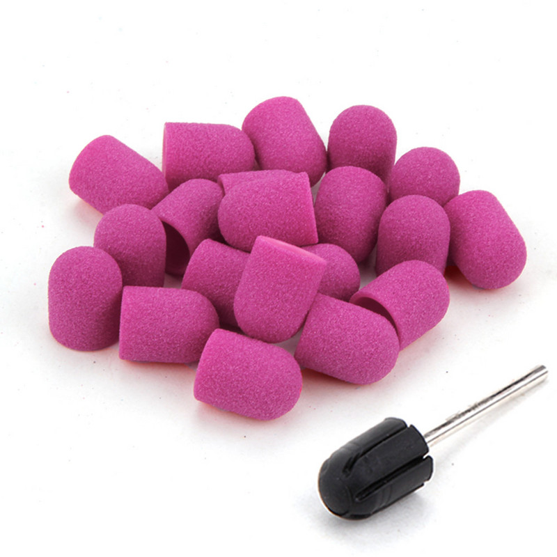 10 gab. 10*15/13*19 purpursarkani slīpēšanas uzgaļi Nagu mākslas slīpēšanas lentes, bloku vāciņi, serdeņa želejas noņemšanas līdzeklis pēdu kopšanai, kutikulas urbjmašīnas piederumi
