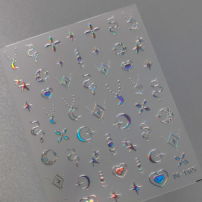 1 loksne 5D bronzējošas pērles Shell nagu mākslas uzlīmes rožzelta lāzera jūras zvaigzne mēness saule slīdnis nagu rotājumi uzlīmes Aksesuāri