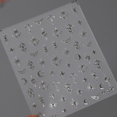 1 loksne 5D bronzējošas pērles Shell nagu mākslas uzlīmes rožzelta lāzera jūras zvaigzne mēness saule slīdnis nagu rotājumi uzlīmes Aksesuāri