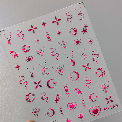 1 loksne 5D bronzējošas pērles Shell nagu mākslas uzlīmes rožzelta lāzera jūras zvaigzne mēness saule slīdnis nagu rotājumi uzlīmes Aksesuāri