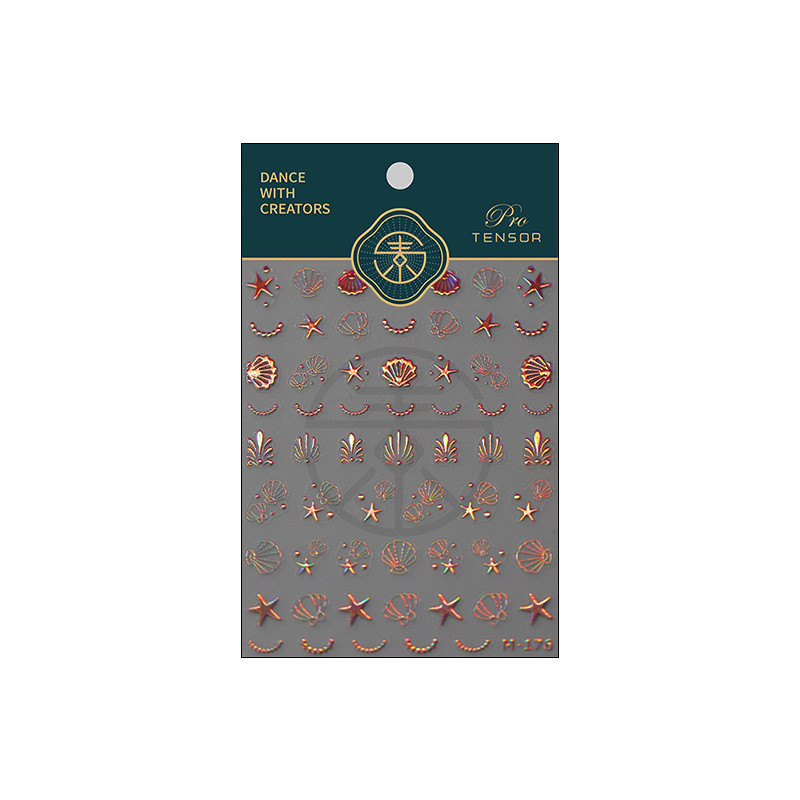 1 loksne 5D bronzējošas pērles Shell nagu mākslas uzlīmes rožzelta lāzera jūras zvaigzne mēness saule slīdnis nagu rotājumi uzlīmes Aksesuāri