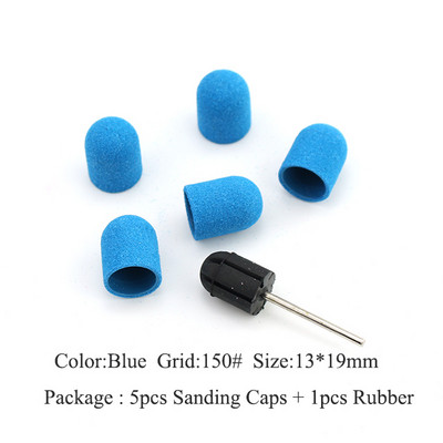 ERUIKA 5 KOM Električna burgija za nokte Blok brusnih čepova Traka Gumena osovina Grip Glodalo Alati za manikuru Pedikura Dodatak