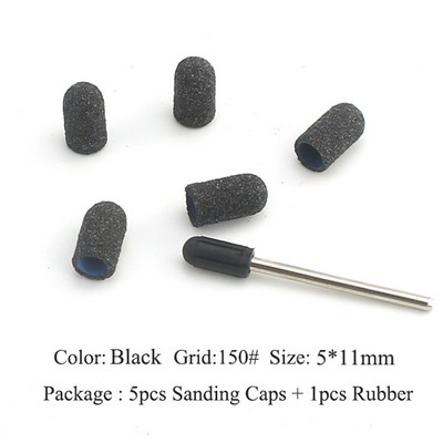 ERUIKA 5 KOM Električna burgija za nokte Blok brusnih čepova Traka Gumena osovina Grip Glodalo Alati za manikuru Pedikura Dodatak