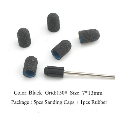 ERUIKA 5 KOM Električna burgija za nokte Blok brusnih čepova Traka Gumena osovina Grip Glodalo Alati za manikuru Pedikura Dodatak