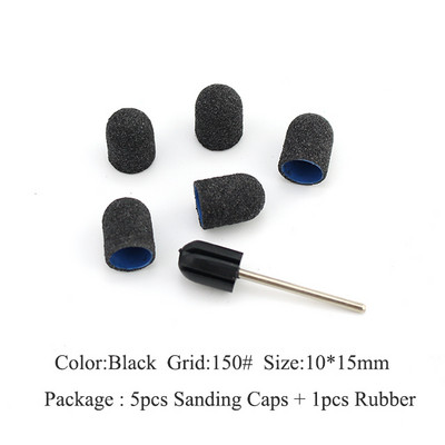 ERUIKA 5 KOM Električna burgija za nokte Blok brusnih čepova Traka Gumena osovina Grip Glodalo Alati za manikuru Pedikura Dodatak