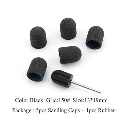 ERUIKA 5 KOM Električna burgija za nokte Blok brusnih čepova Traka Gumena osovina Grip Glodalo Alati za manikuru Pedikura Dodatak